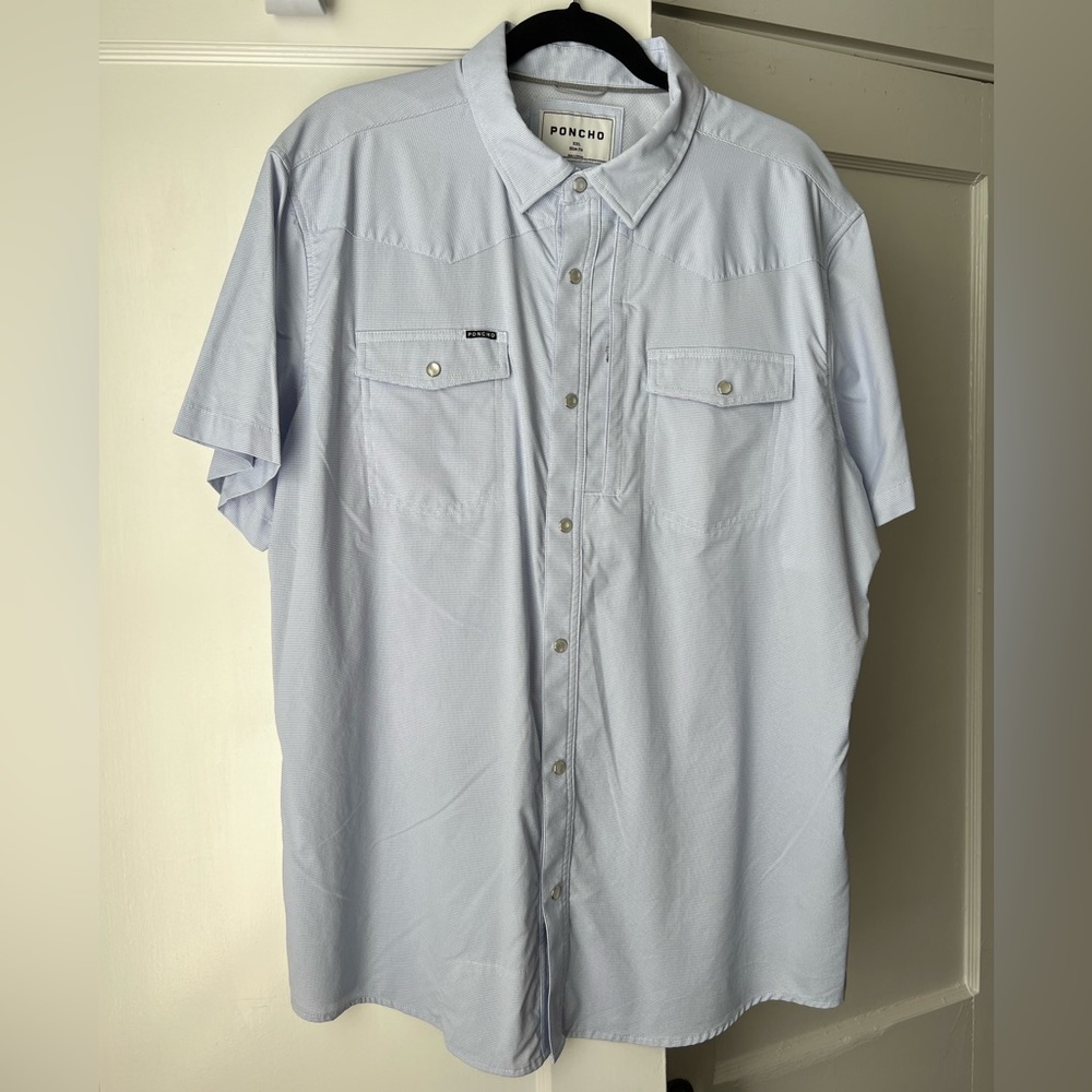 Poncho Outdoors Slim Fit Short Sleeved Men’s Button Down